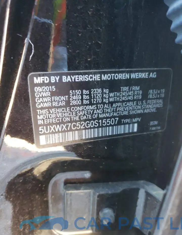 5UXWX7C52G0S15507# 13