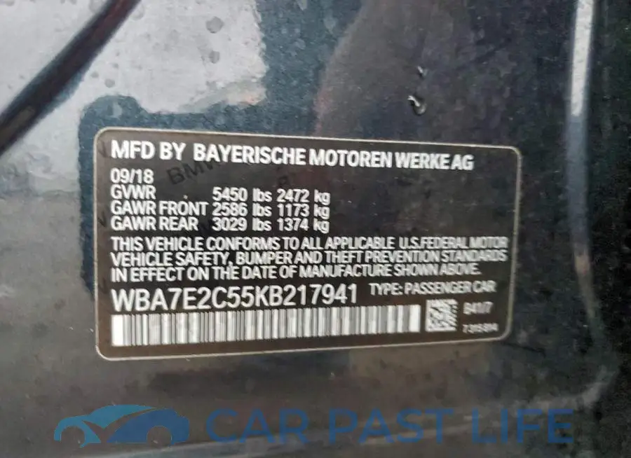 WBA7E2C55KB217941# 12