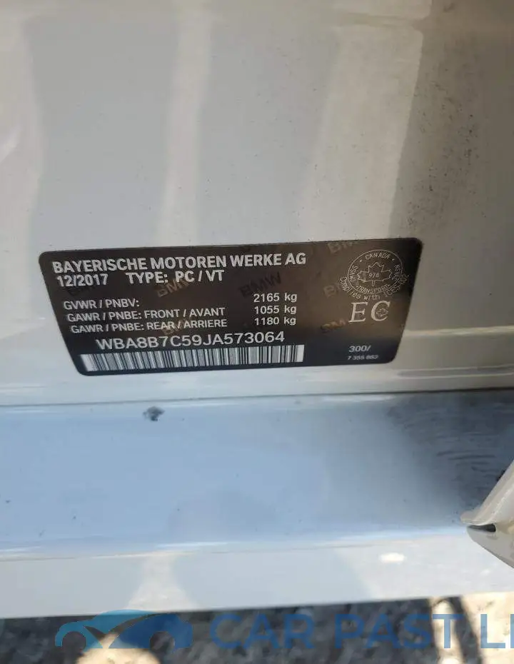WBA8B7C59JA573064# 12