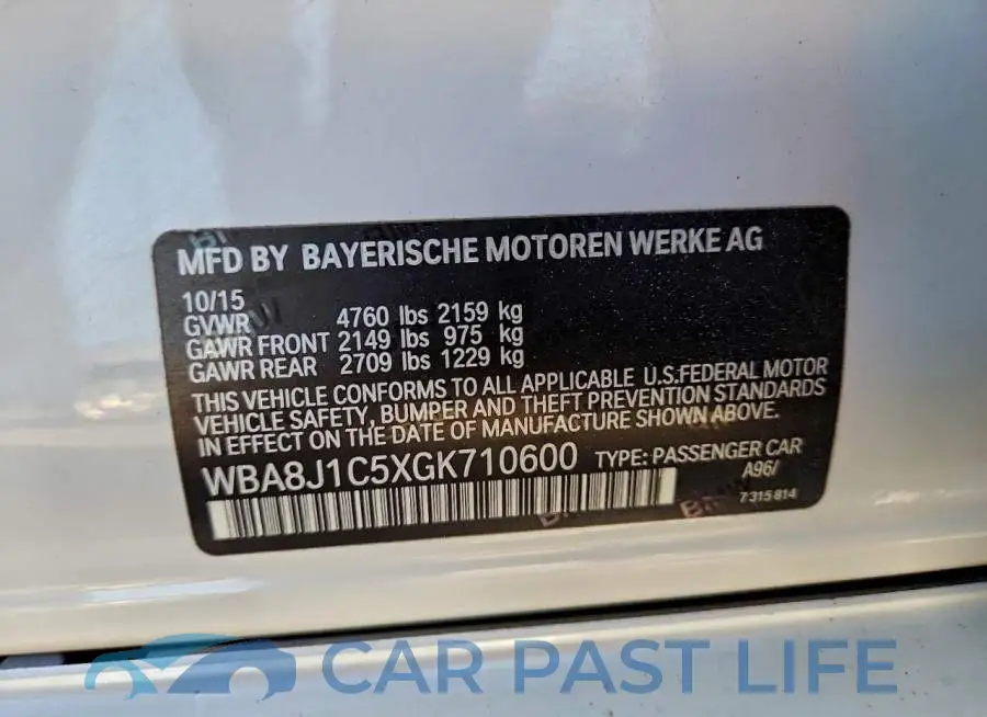 WBA8J1C5XGK710600# 12