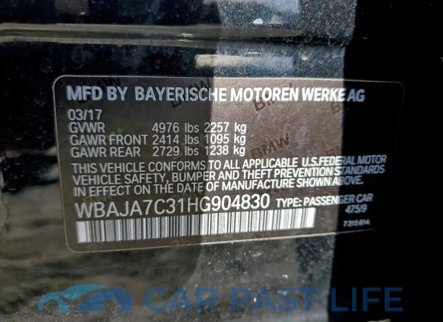 WBAJA7C31HG904830# 13
