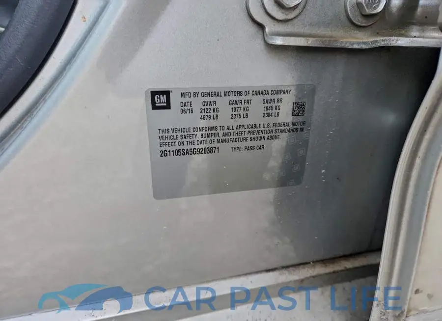 2G1105SA5G9203871# 12