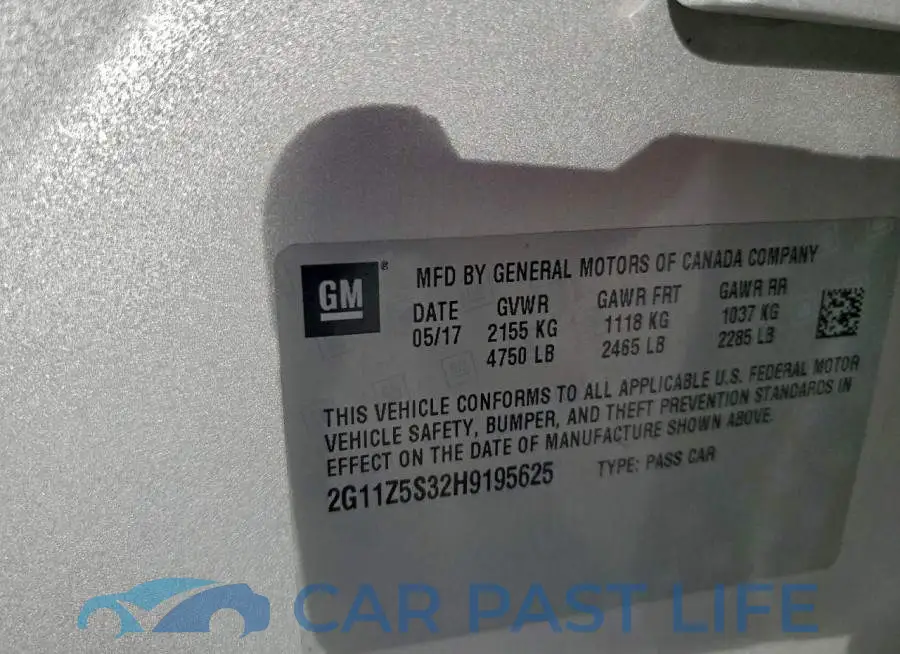 2G11Z5S32H9195625# 13