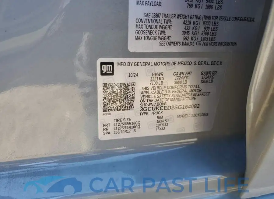 3GCUKCED2SG164082# 12