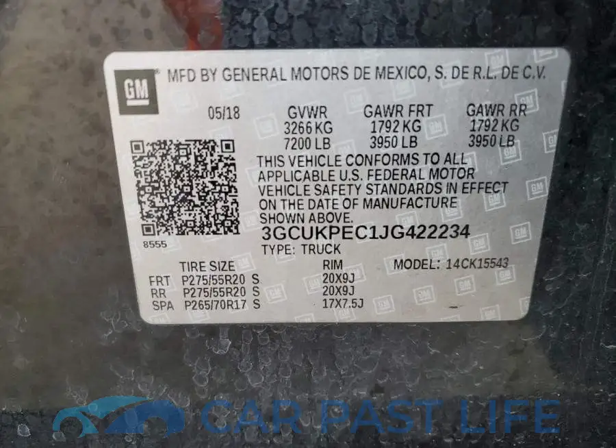 3GCUKPEC1JG422234# 13