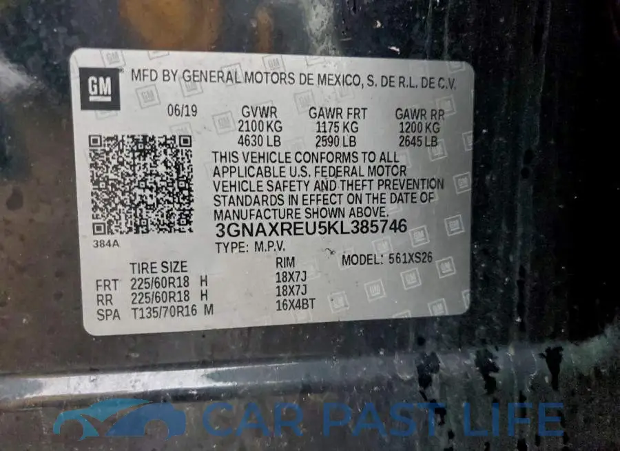 3GNAXREU5KL385746# 13