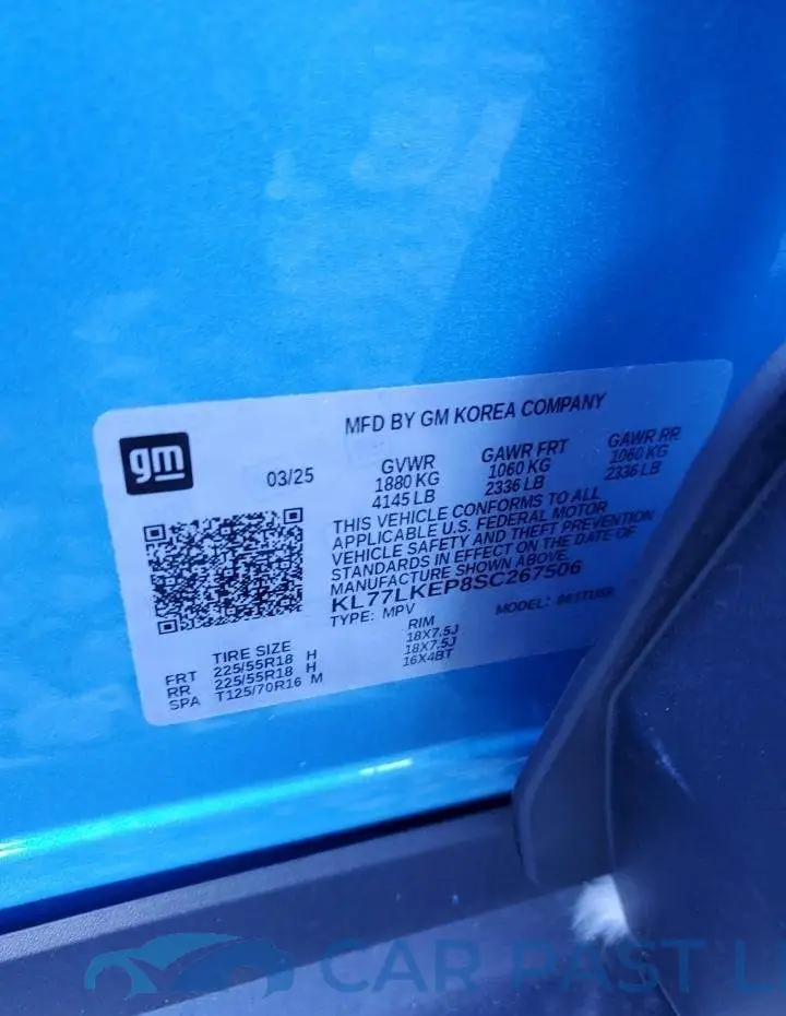 KL77LKEP8SC267506# 13