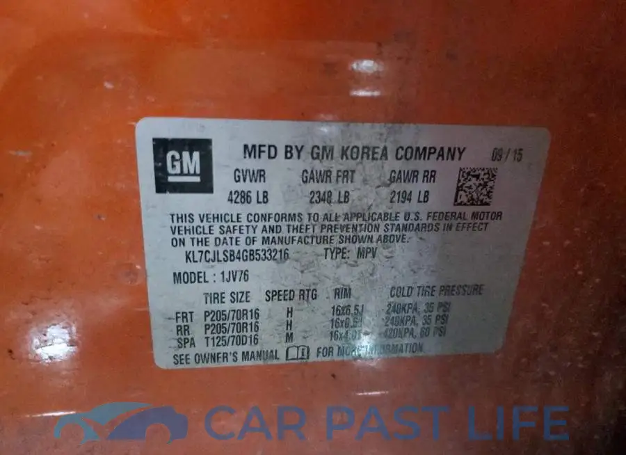 KL7CJLSB4GB533216# 14
