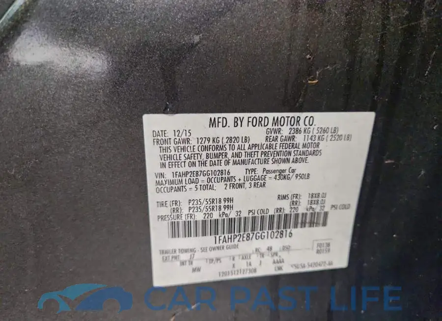 1FAHP2E87GG102816# 12