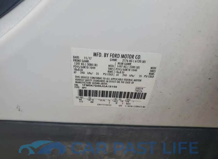 1FM5K7D88JGA18159# 13