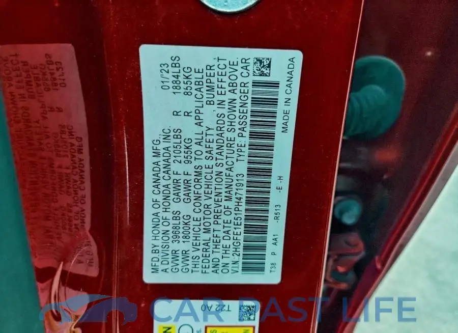 2HGFE1E51PH471913# 13