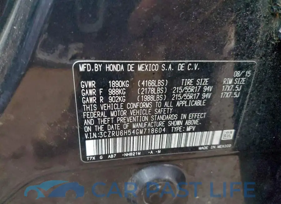 3CZRU6H54GM718604# 13
