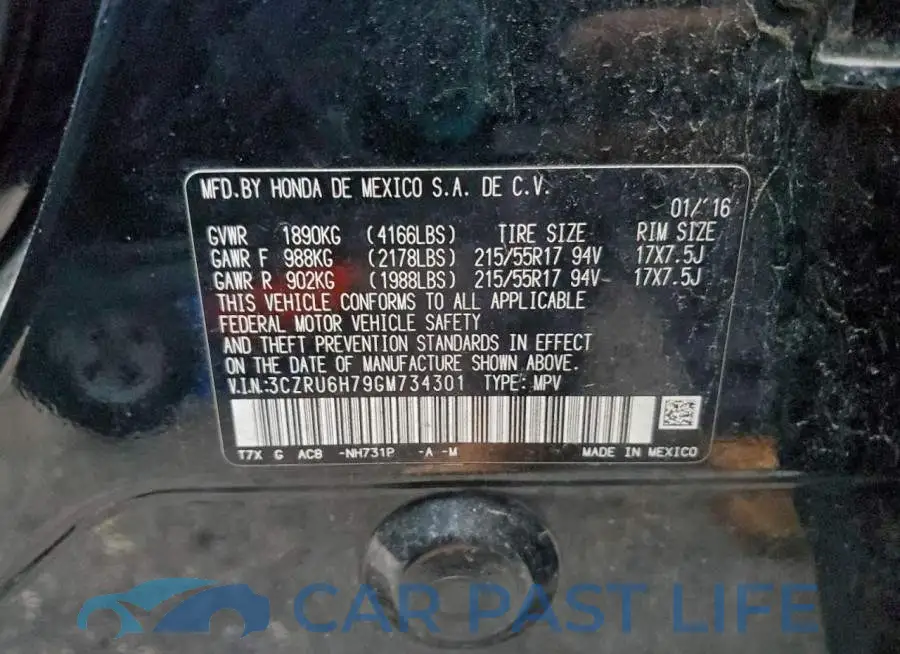 3CZRU6H79GM734301# 13