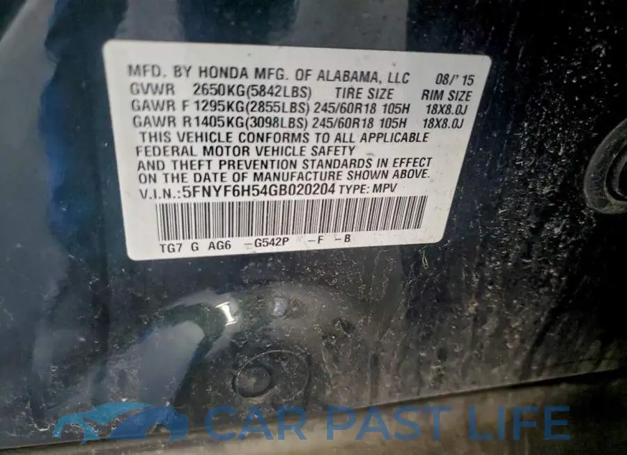 5FNYF6H54GB020204# 14