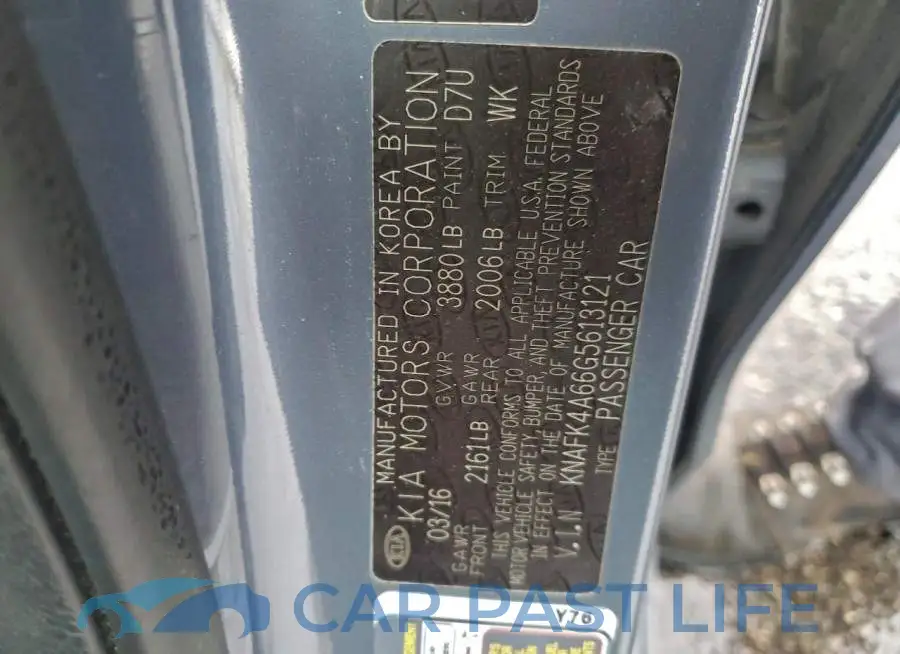 KNAFK4A66G5613121# 12