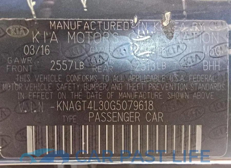 KNAGT4L30G5079618# 12