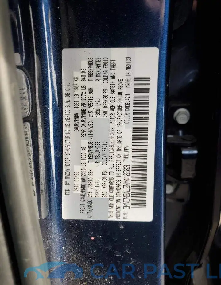 3MVDMBAL9NM418683# 12