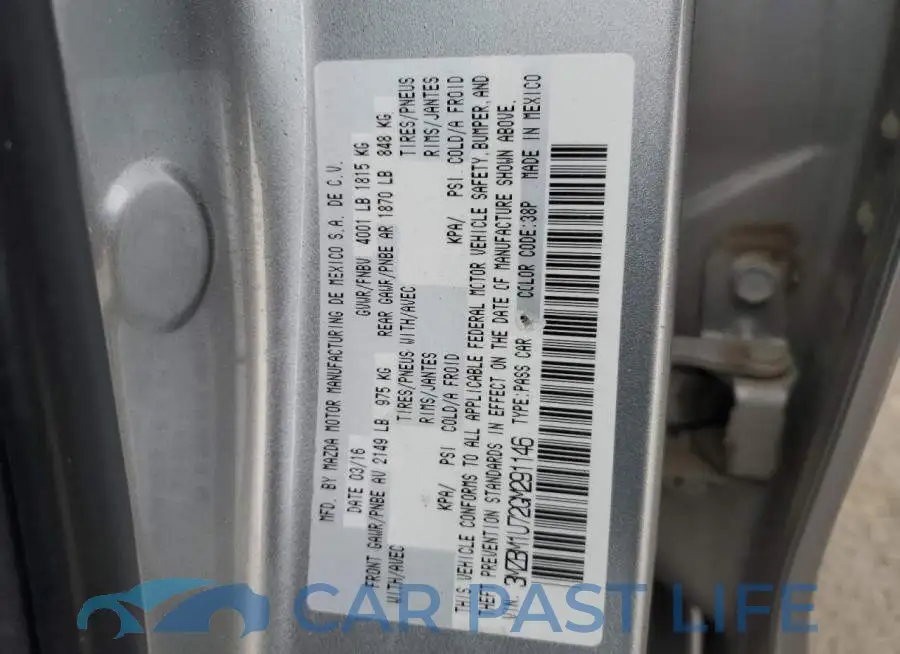 3MZBM1U72GM291146# 12