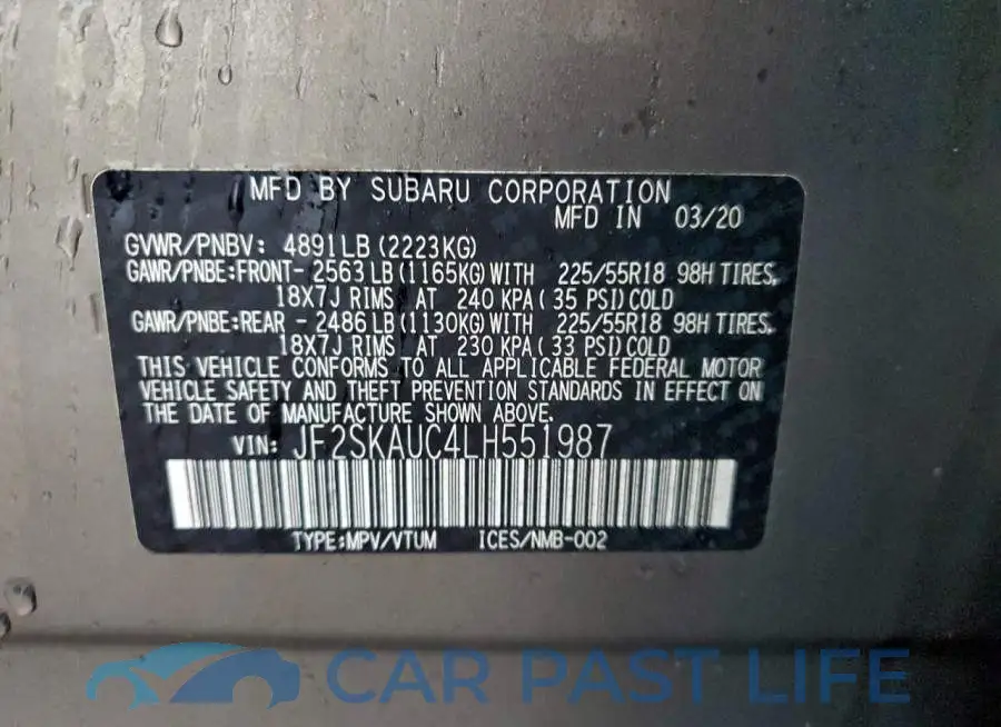 JF2SKAUC4LH551987# 13