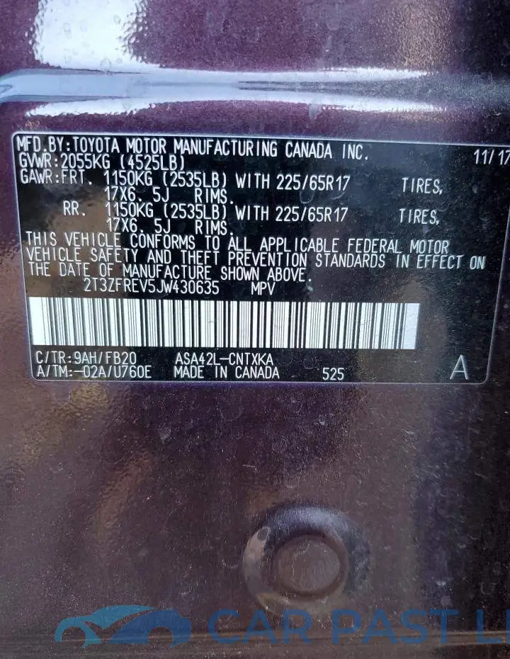 2T3ZFREV5JW430635# 13