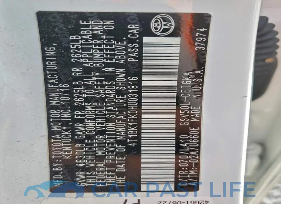 4T1BK1FK0HU031816# 13
