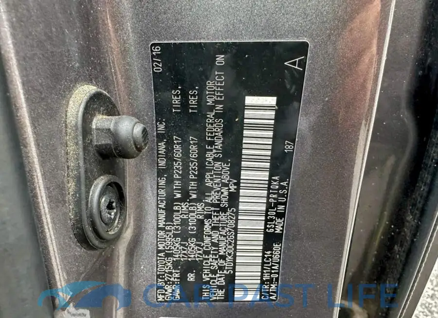 5TDYK3DC2GS708275# 10