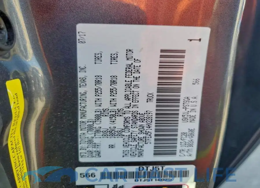 5TFEW5F14HX228197# 13