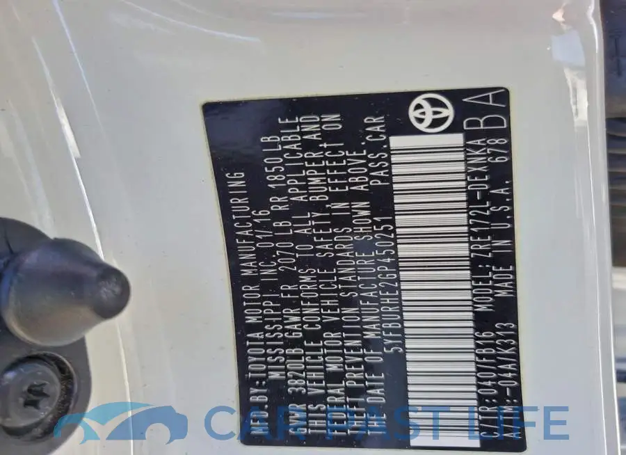 5YFBURHE2GP450251# 13