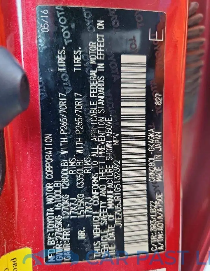 JTEZU5JR1G5132392# 14