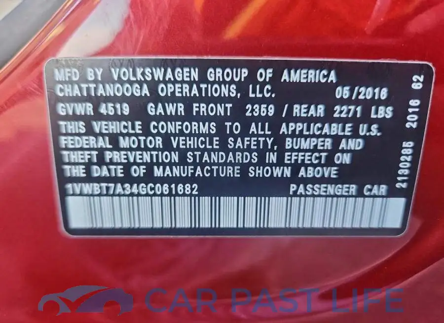 1VWBT7A34GC061682# 12