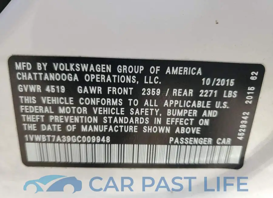 1VWBT7A39GC009948# 12