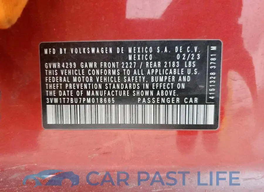 3VW1T7BU7PM018665# 13