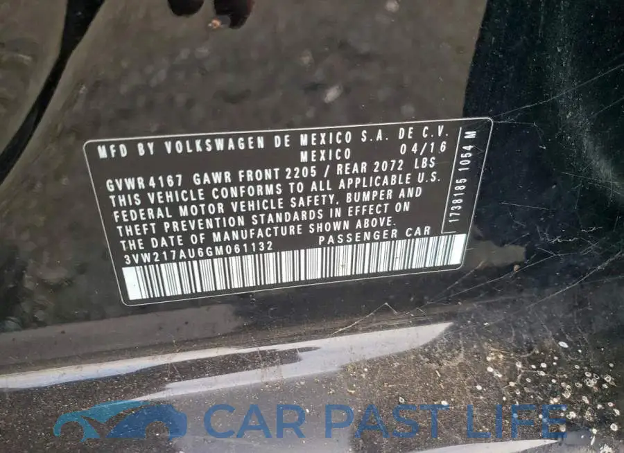 3VW217AU6GM061132# 12