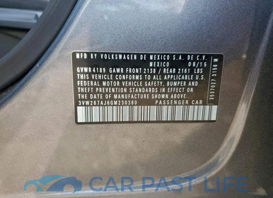 3VW267AJ6GM230380# 12