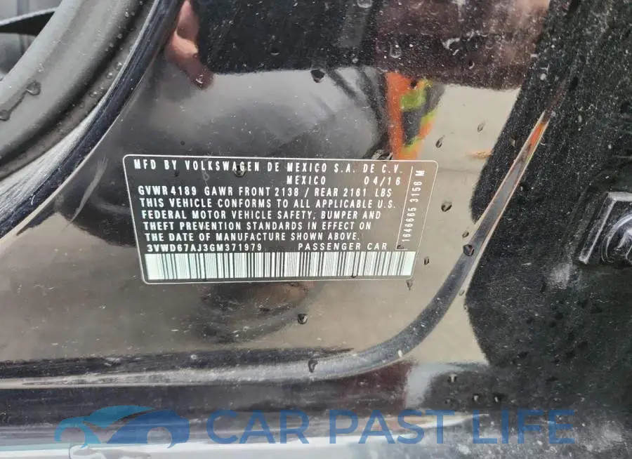 3VWD67AJ3GM371979# 12