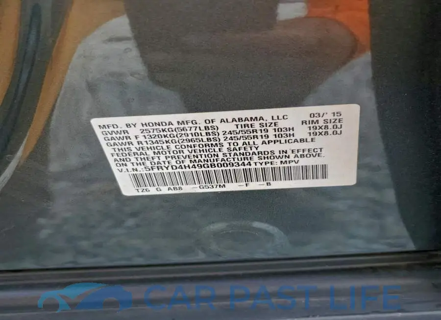5FRYD4H49GB009344# 13