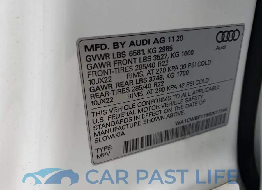 WA1CWBF11MD017244# 13