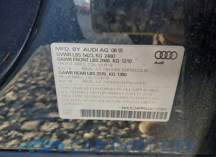 WA1L2AFP5GA019384# 13