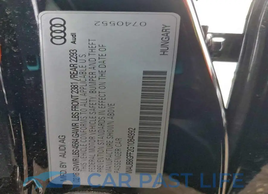 WAUB8GFF2G1084992# 12