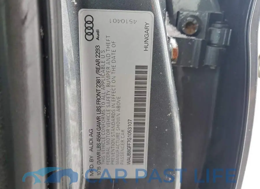 WAUB8GFF7G1053107# 12