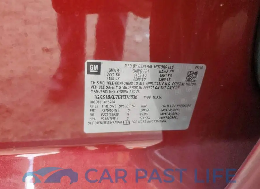 1GKS1BKC7GR378836# 13