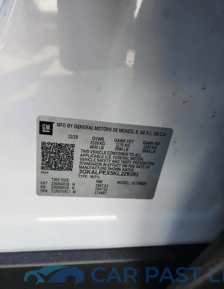 3GKALPEX5KL229391# 13