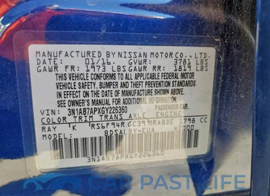 3N1AB7APXGY226360# 13
