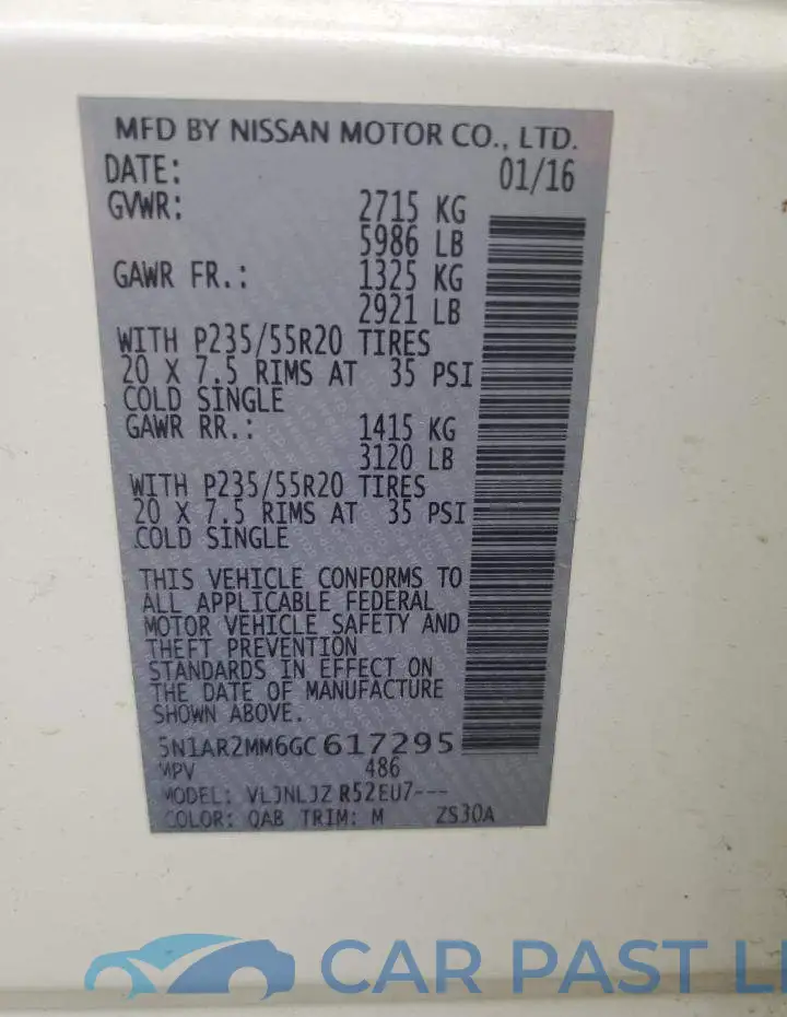 5N1AR2MM6GC617295# 13