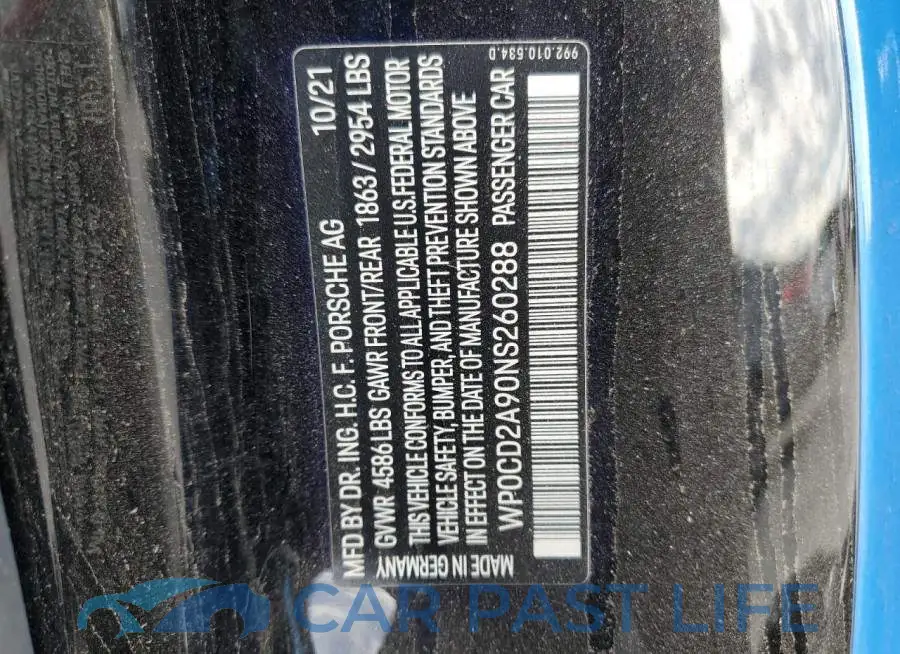 WP0CD2A90NS260288# 13