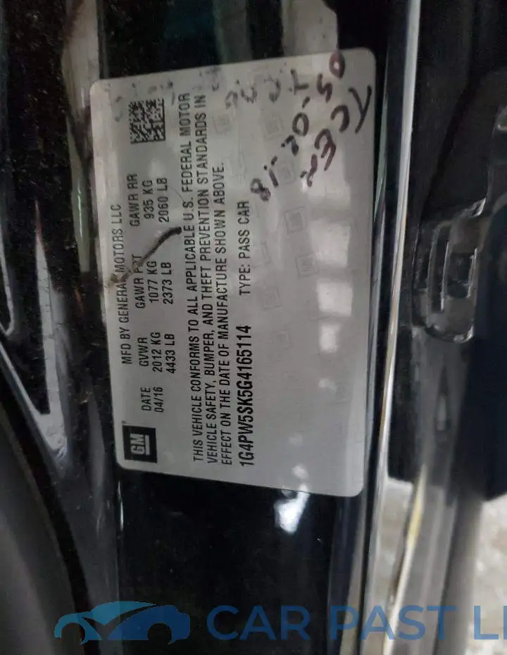1G4PW5SK5G4165114# 12