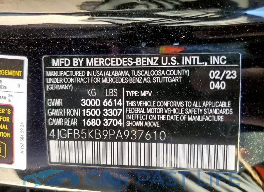 4JGFB5KB9PA937610# 14