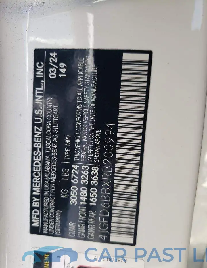 4JGFD6BBXRB200994# 14