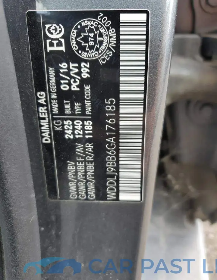 WDDLJ9BB6GA176185# 12
