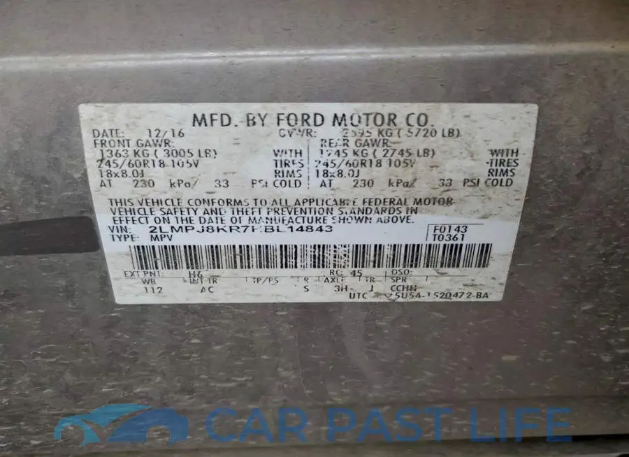 2LMPJ8KR7HBL14843# 14